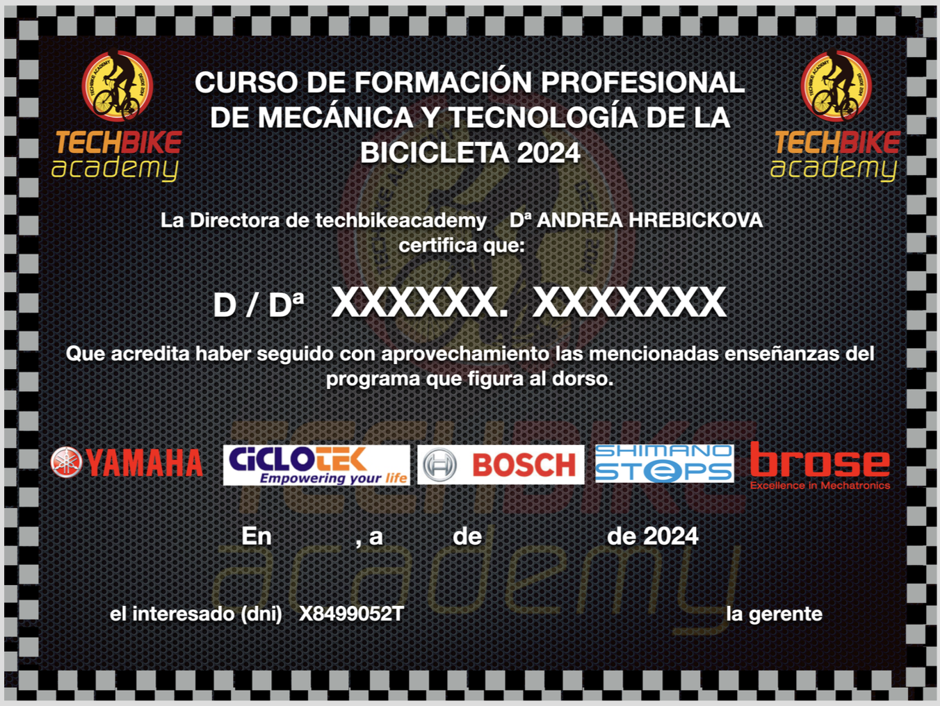 Diploma acreditativo TechBikeAcademy